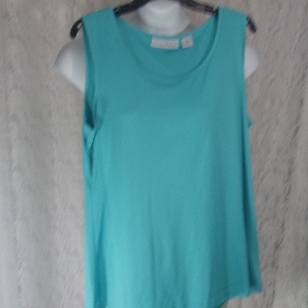 Sag Harbor Knit Tank Top Aqua Green  NWOT  Size XL